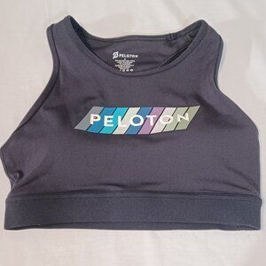 Peloton Sports Bra Women’s Medium Logo Graphic Racerback Black Workout